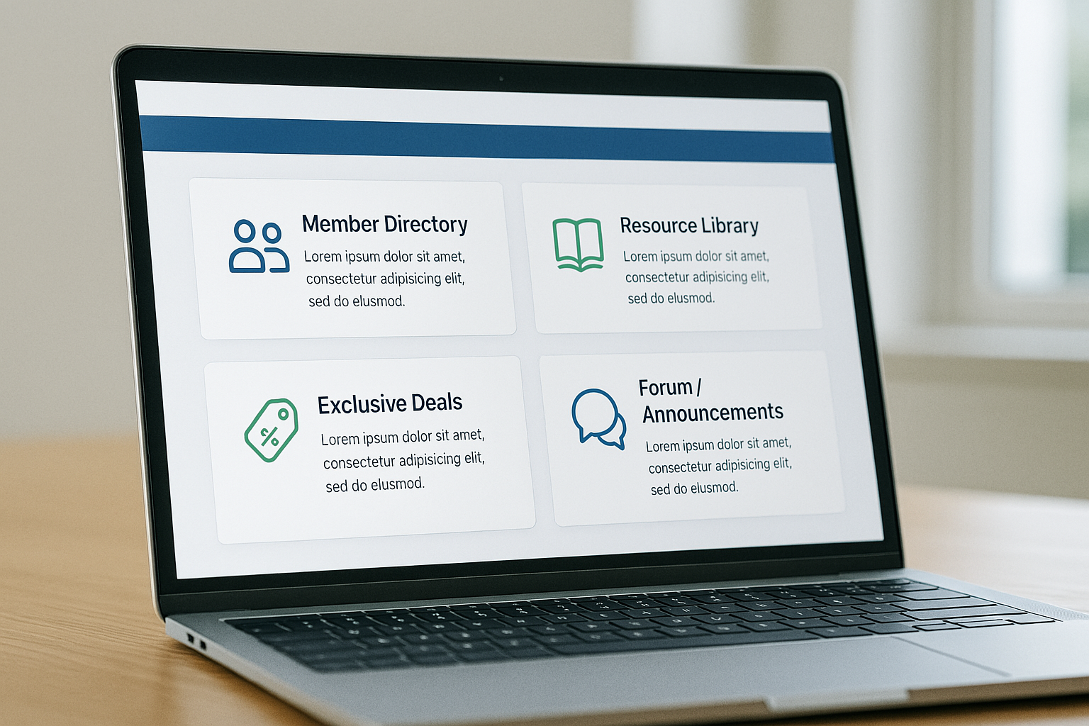 Screenshot mockup of the Nexus Networking Kansas City member intranet portal.